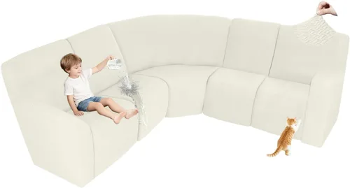 Vista 79 de ALIECOM Fundas 100% impermeables para sofá seccional reclinable, forma de L, elásticas, para esquina, funda para sofá seccional reclinable, lavable