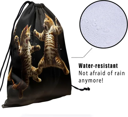 Vista 221 de Bolsa de agarre de gimnasia de piel de animal, bolsa de gimnasia con cordón ajustable, bolsa de cuerda para fauna silvestre, Mariposas Galaxy