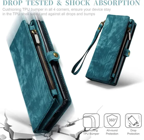 Vista 7 de Asuwish Funda para teléfono Samsung Galaxy Note 10 Plus Glaxay Note10+ 5G con cremallera, protector de pantalla de vidrio y tarjetero con tapa