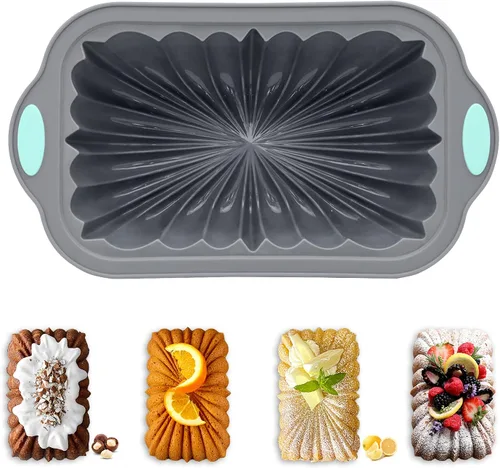 Vista 7 de Sartén para pan de baguette, sartén antiadherente de silicona de grado alimenticio, bandeja para hornear pan francés perforado de 4 cavidades