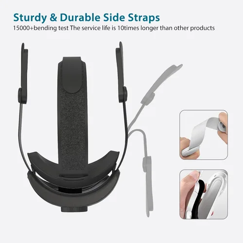 Vista 4 de Comfort Head Strap for Oculus Quest 2, MTomatoVR Lightweight Replacement Strap VR Accessaries, Reduce Face Pressure Comfortable Convenient Flip
