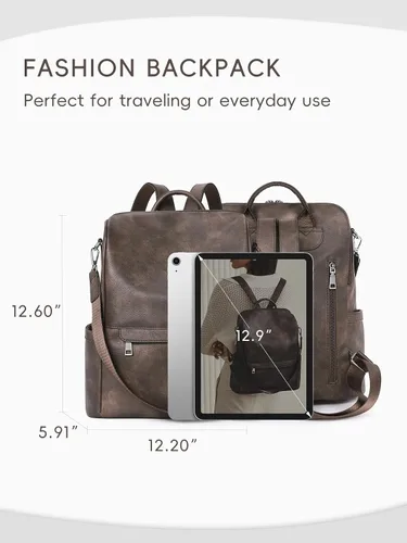 Vista 3 de CLUCI Mochila Bolso para Mujeres de Cuero PU Antirrobo Grande de Diseñador de Moda Bolsa de Viaje Bolsos de Hombro para Damas Purse, Fashion