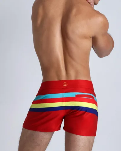 Vista 4 de Bang Men's Swimwear - Beach Shorts - Stretchy Quick-Dry All-Use Premium Swimsuit Trunk Square Cut