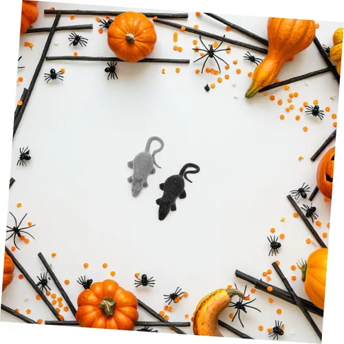 Vista 6 de Uonlytech 24pcs Realistic Fake Rat Prank Lightweight Mouse Figurines for Halloween Party Decorations Novelty Trick Joke Props Black and Gray