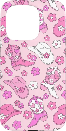 Vista 14 de iPhone 16 Pink Cowgirl Aesthetic Cowboy Boots Cowboy Hat Western Cute Case