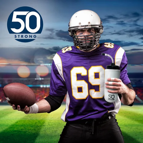 Vista 6 de 50 Strong Botella de agua de hockey y lacrosse con pajita, 1 litro
