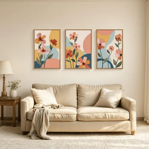 Vista 196 de FWIEXA Juego de Arte de Lienzo Bohemio Enmarcado para Pared, Cuadros Botánicos Verde Salvia Decoración de Pared, Impresiones de Arte de Plantas
