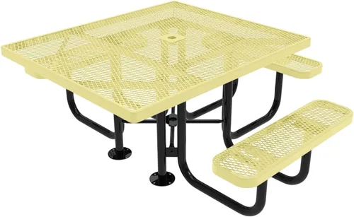 Vista 135 de COATEDOUTDOORFURNITURE Mesa de picnic cuadrada de 46 pulgadas, expandida, color negro