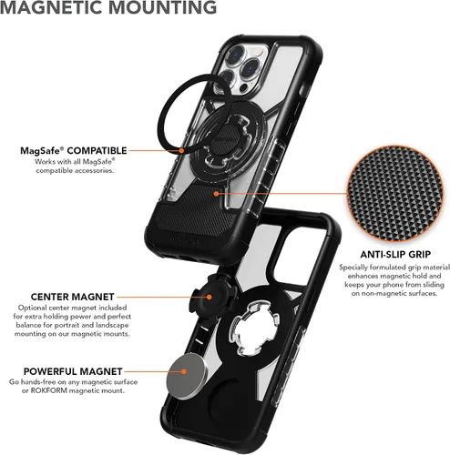Vista 3 de Rokform - Funda de cristal para iPhone 13 Pro + soporte de aluminio para teléfono RokLock