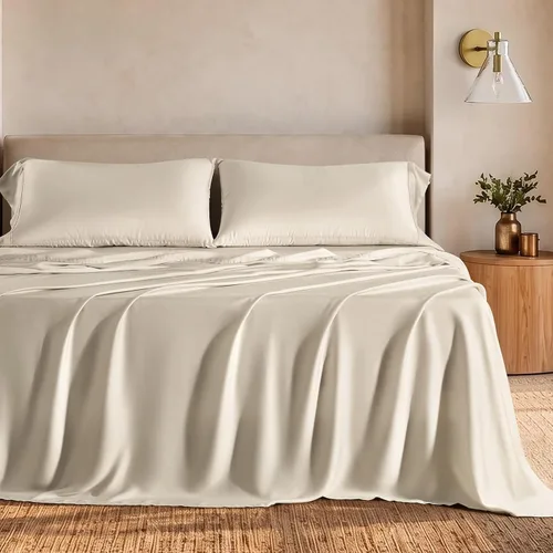 Vista 14 de EverGrace Tencel™ Sheet Set, Breathable & Cooling, Queen, Dark Olive Green Cooling, Luxury Silky Soft, Lyocell TENCEL Sheets, Breathable Bedding for
