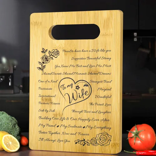 Vista 9 de Regalos para mamá de hija e hijo, regalos de cumpleaños para mamá, tabla de cortar de madera personalizada para mamá, regalos de cumpleaños