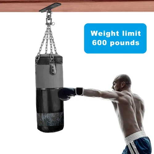 Vista 4 de SELEWARE Percha para saco de boxeo, soporte de suspensión de bolsa pesada para boxeo Muay Thai Hardware de entrenamiento de boxeo