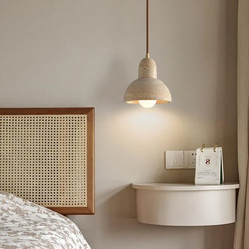 Vista 4 de Lámpara colgante nórdica 5.9 in 1 luz mini lámpara de techo ahorro de energía Lámpara colgante de piedra de cueva amarilla natural Iluminación