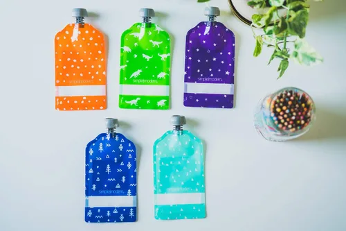 Vista 2 de Simple Modern Bolsas reutilizables para alimentos de bebé para niños pequeños Plástico libre de BPA, apto para alimentos, apto para congelador