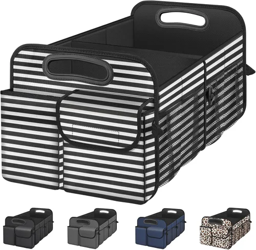 Vista 24 de Femuar Organizador de maletero de automóvil, organizador de almacenamiento de automóvil con gran capacidad, impermeable, plegable, organizador