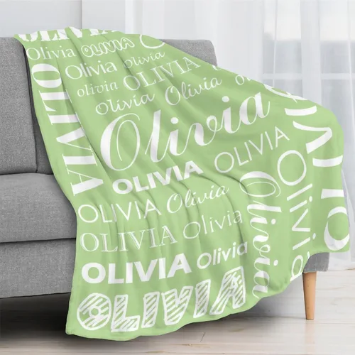 Vista 5 de Manta personalizada con nombre para niños y adultos, manta de franela personalizada con nombre