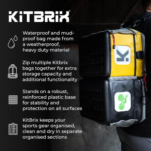 Vista 2 de KitBrix Bolsa de equipo deportivo - Bolsa impermeable para natación, ciclismo, correr, gimnasio, fútbol, fútbol, transición de triatlón, carreras