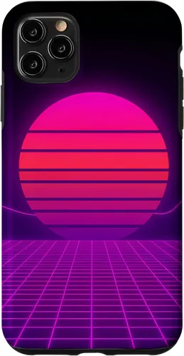 Vista 13 de Funda con diseño estético para iPhone 16 Retrowave Synthwave de los años 80 y 90