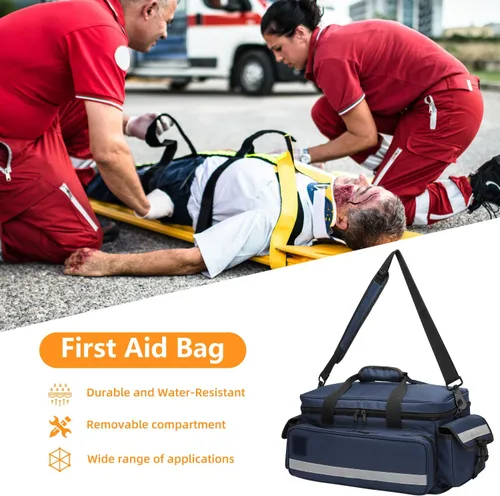 Vista 6 de Bolsa Médica, Bolsa de Primeros Auxilios, Bolsa de Emergencia, Organizador Profesional Bolsa de Trauma para Primeros Respondedores con Divisores