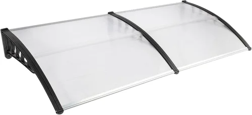 Vista 15 de 2 toldos para ventana de puerta de 40 x 32 pulgadas, cubierta de policarbonato para puerta de entrada, toldo de patio al aire libre, toldo voladizo