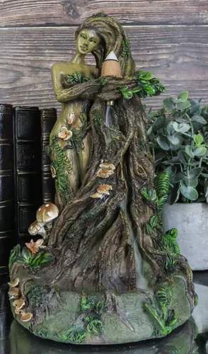 Vista 9 de Ebros Gift Whispering Forest Celta Greenman Árbol Mujer Gaia Ent Retorno Incienso Cono Quemador Aroma Aroma Estatuilla Diosa Cuernos Árbol