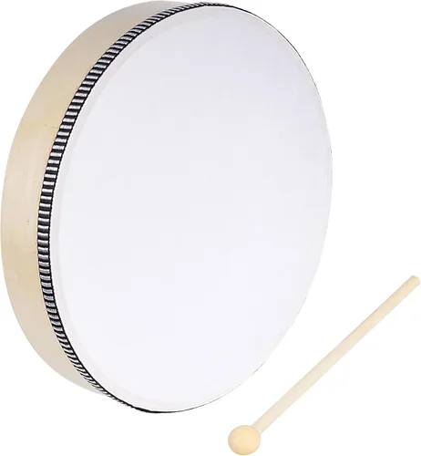 Vista 4 de Nydotd 3 piezas de tambor de mano de percusión de madera con barra de tambor de 12 pulgadas, 10 pulgadas, 8 pulgadas, instrumentos de percusión