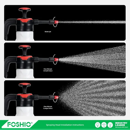 Vista 5 de FOSHIO Pulverizador de bomba de jardín de 0.4 galones, bomba de mano portátil de 1.5L, botellas de pulverización de agua a presión con boquilla