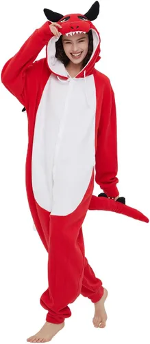 Vista 3 de Pijama de dragón unisex de animales, disfraz de cosplay para adultos