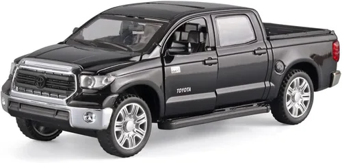 Vista 7 de OANMYJJO Camiones de juguete para niños 1/24 Tundra modelo de coche de metal fundido a presión camión de juguete tipo pickup con luz y sonido