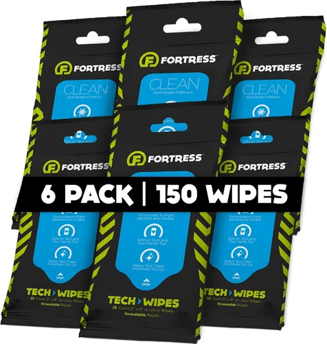 Vista 9 de Fortress Toallitas electrónicas (25 unidades, paquete de 3) toallitas para llevar para pantallas, teléfonos, teclados, monitores de TV, pantallas