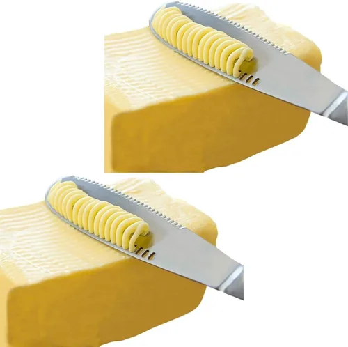 Vista 7 de Esparcidor de mantequilla de acero inoxidable, cuchillo de mantequilla - 3 en 1 Gadgets de cocina (1)