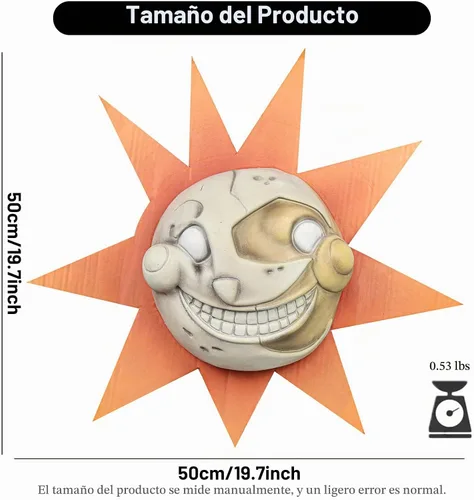 Vista 2 de Máscara de sol y luna, máscara de oso payaso, disfraz de Halloween, accesorio de cosplay