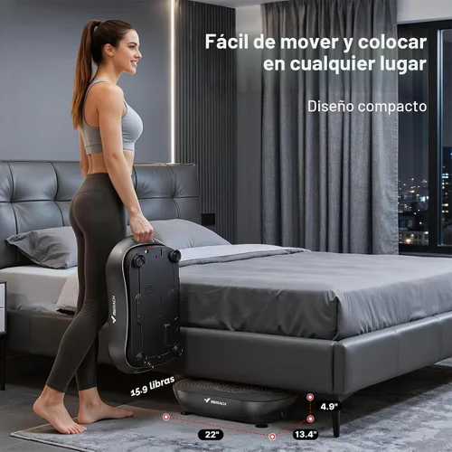 Vista 7 de MERACH - Máquina de ejercicios con placa de vibración, plataforma vibratoria para drenaje linfático, pérdida de peso, activación muscular
