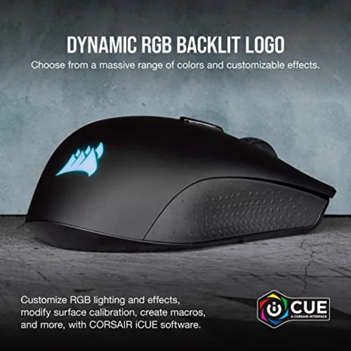 Vista 7 de Corsair Harpoon PRO RGB - Mouse para juegos ligero con cable FPS/MOBA - 12,000 DPI - 6 botones programables - Compatible con iCUE - PC, Mac, PS5