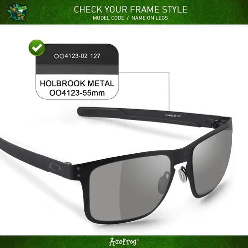 Vista 2 de Acefrog 4 pares de lentes polarizados de repuesto para Oakley Holbrook Metal OO4123 2.165 in, ajuste perfecto, antiarañazos, inastillables, paquete