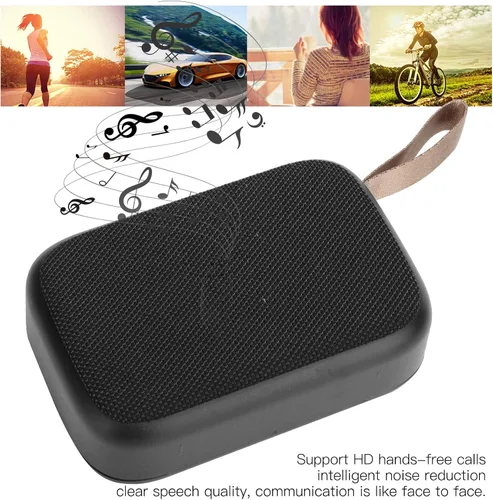 Vista 3 de Altavoz Bluetooth4.2, subwoofer estéreo de sonido de alta fidelidad, reproductor de música portátil USB, con radio FM, llamadas de manos, para Negro