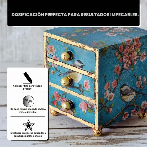 Vista 5 de Decoupage - Pegamento de 25,36 onzas líquidas, transparente, ideal para técnica de servilleta, papel decoupage y collages, pegamento y sellador