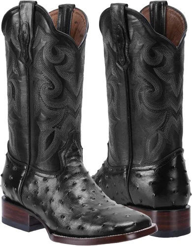 Vista 3 de Joe Boots Western Boots Para Hombre Avestruz Print Cuero 701