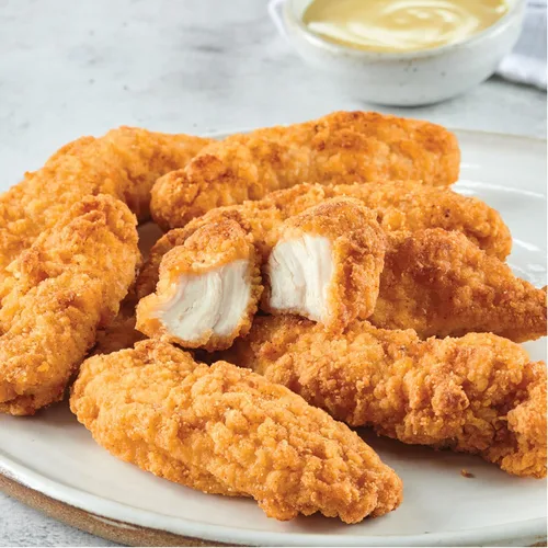 Vista 4 de Just Bare Tiras de pechuga de pollo ligeramente empanadas Totalmente cocidas 0.56 oz de proteína Congeladas 1.50 libras