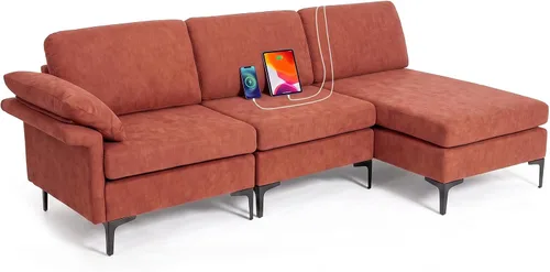 Vista 27 de Giantex Juego de 2 sofás individuales, silla decorativa, con cómodo cojín de 5 pulgadas, reposabrazos con cremallera, patas de acero, sillón de sala