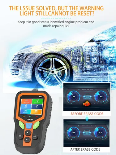 Vista 3 de Escáner OBD2 - Herramienta de diagnóstico para lector de códigos de automóvil para comprobar la luz del motor, lector de códigos de fallas