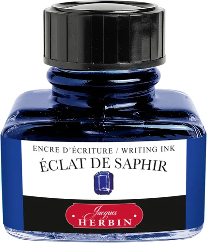 Vista 28 de Tinta para pluma estilográfica Herbin - Botella de 30 ml - Bleu Azur