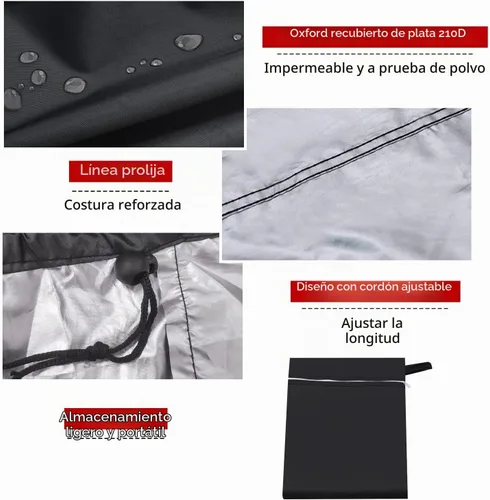 Vista 3 de Cubierta de Mesa de Billar de 7 Pies, Cubierta Impermeable y Resistente a Desgarros para Mesa de Billar con Bolsa de Almacenamiento, Protección