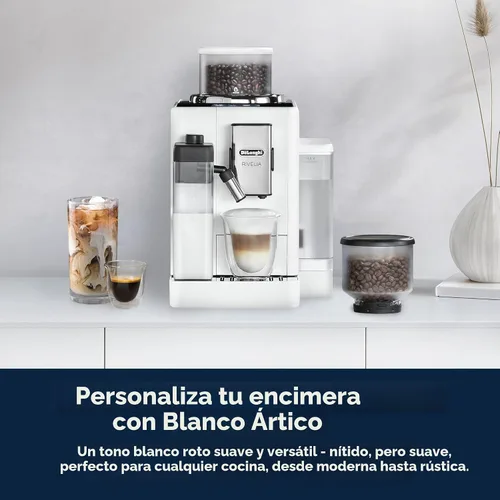 Vista 8 de De'Longhi Rivelia - Máquina automática de café expreso con molinillo y espumador de leche, cafetera todo en uno, café con leche caliente y helado