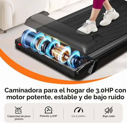 Vista 2 de Aiteid Treadmill with 12% Incline, 3.0HP Low Noise Treadmills for Home, Portable Electric Treadmill with Handles, Walking Pad, Compact Running