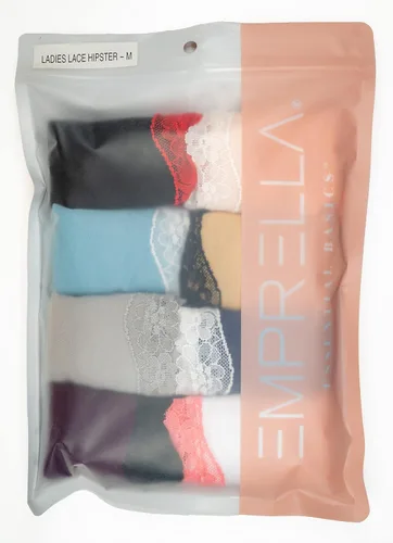 Vista 6 de Emprella Ropa interior de algodón para mujer, paquete de bragas de encaje hipster para mujer, tallas grandes