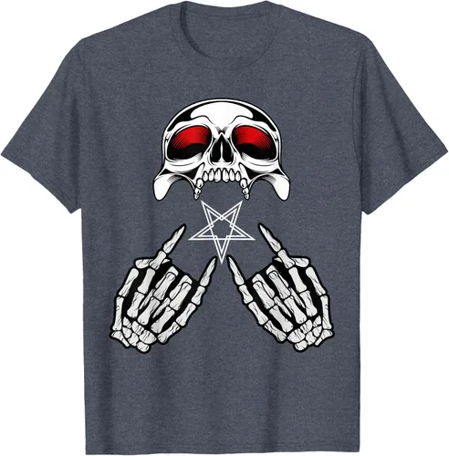 Vista 51 de Camisas de metal pesado con diseño de abanico de metal Negro