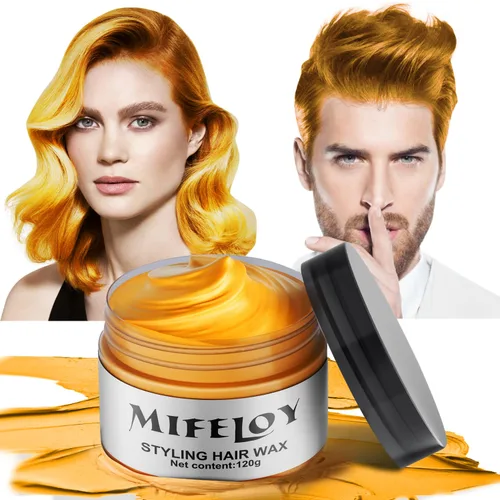 Vista 10 de Cera temporal negra para el cabello, tinte en crema para peinado natural instantáneo, pomadas lavables para hombres, niñas, mujeres, jóvenes, barro