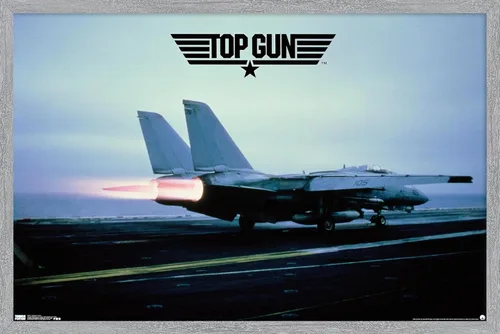 Vista 14 de Trends International Top Gun - Póster de pared de avión Maverick, 14.725 x 22.375 pulgadas, versión enmarcada de madera de granero Versión enmarcada