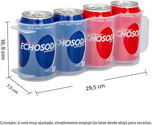Vista 2 de Organizador portátil de latas de soda para estante de refrigerador, soporte para latas de cerveza, estante deslizante de almacenamiento